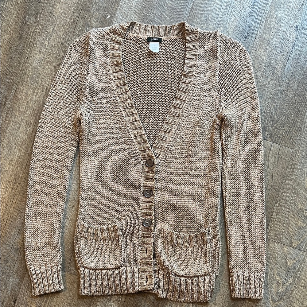 Vintage J. Crew Women's Gold Cardigan Sweater